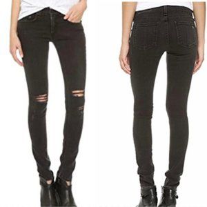SOLD rag & bone washed black distressed knee jeans